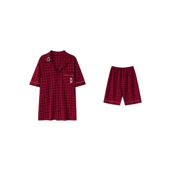 XUANZHITING Pajama Set Unisex Burgundy