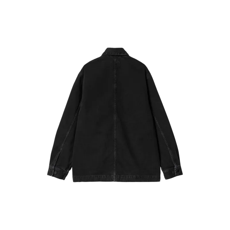 Carhartt WIP SS24 Garment Dyed Collection Garrison Coat Jackets Coats Men's Black-1