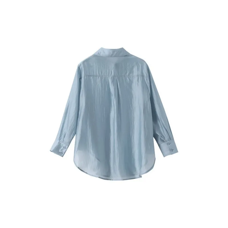 Huagaa Shirt Women's Light Blue-1