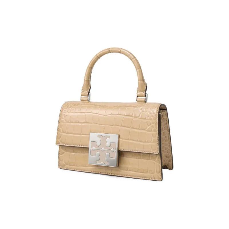 TORY BURCH Leather Shoulder Bag, Crossbody Bag, Handbag Mini Women's Taupe-1