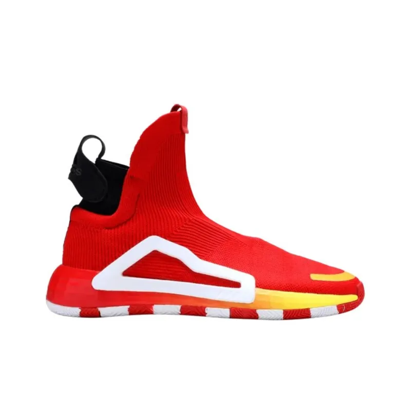 Adidas N3xt L3V3L Cushioning, Slip Resistant, And Abrasion Resistant Low Top Blue Basketball Shoes Unisex Red White-1