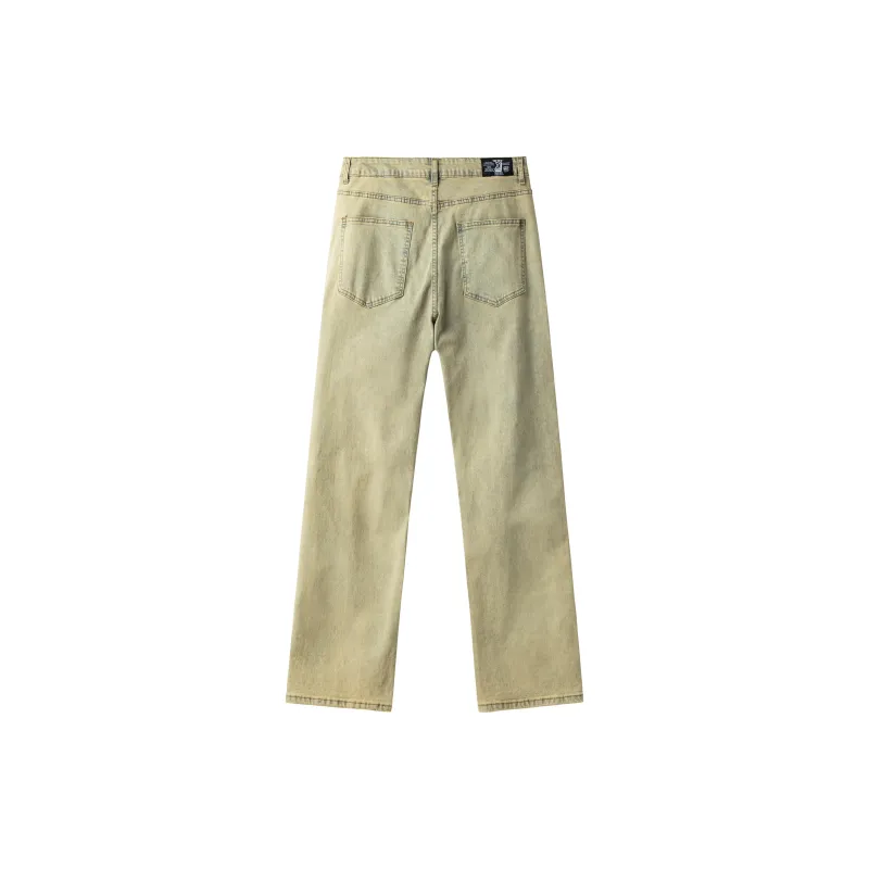XINYINSU Jeans Unisex Yellow Mud-1