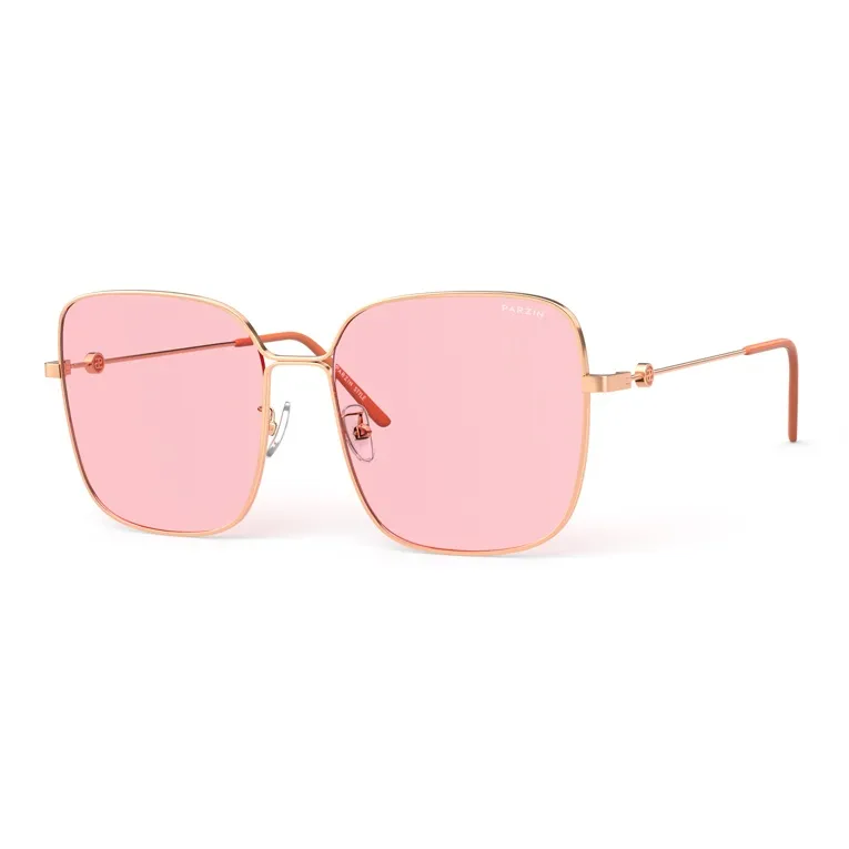 PARZIN Square Sunglasses Women's Metal Thin Frame Multicolor Lens Elegance Elegant-0