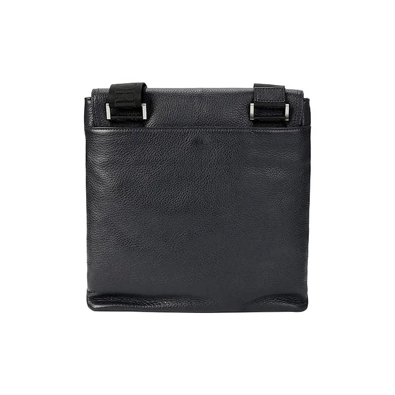 EMPORIO ARMANI Leather Messenger Bag Crossbody Bag Shoulder Bag Men's Black-2