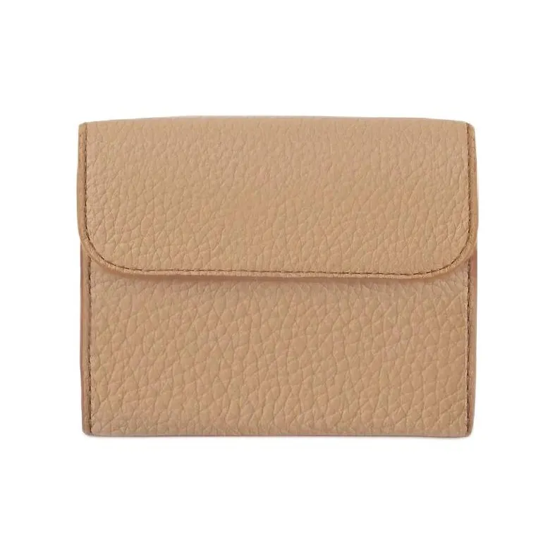 Chloe Marcie Grain Calfskin Wallet Trumpets Women's Camel-1