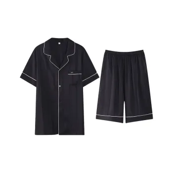 Qin Jing Pajama Set Men's Elegant Black