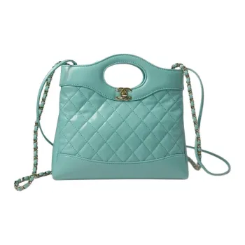 CHANEL Calfskin Shoulder Bag Crossbody Bag Handbag Mini Women's Turkey Blue