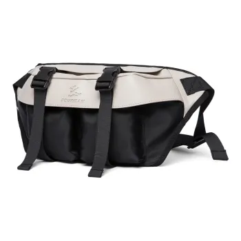 MOYYI Oxford Men's Shoulder Bag Unisex Milk Tea White/Black