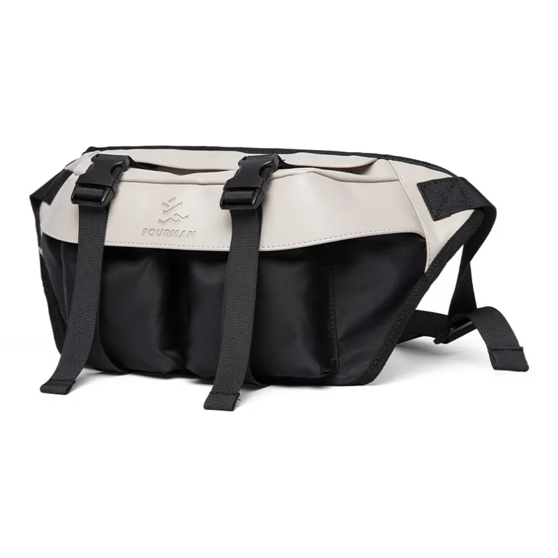 MOYYI Oxford Men's Shoulder Bag Unisex Milk Tea White/Black-0