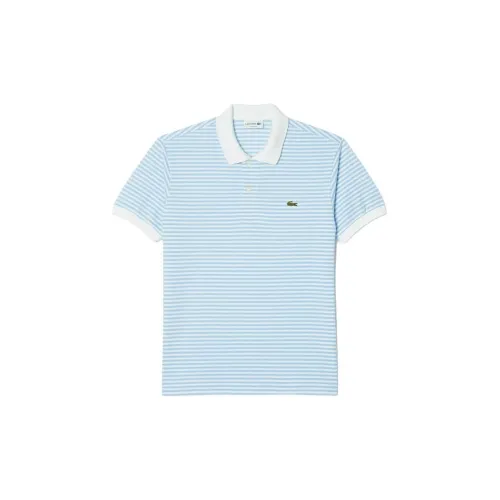 LACOSTE Polo Shirts Men White/Blue