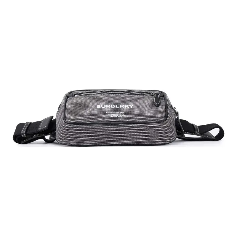 Burberry Cow Leather Sling Bag Fanny Pack Shoulder Bag Crossbody Bag Men's Gray-7