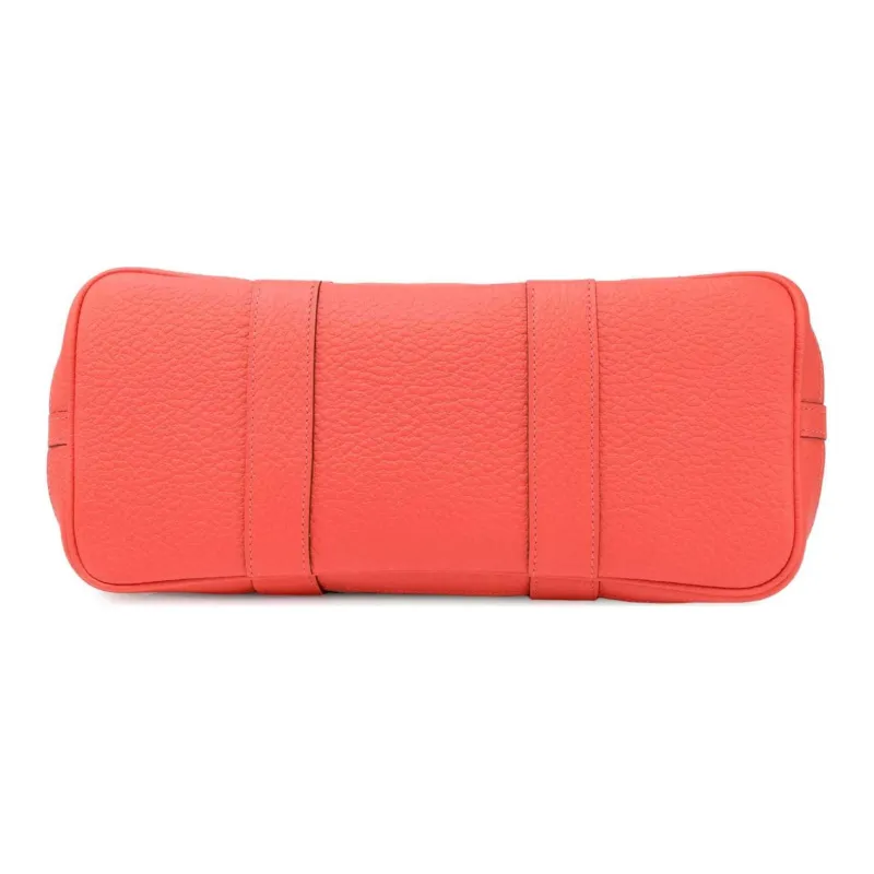 HERMES Garden Party Canvas With Leather Garden Bag Canvas Bag Handbag Women's Orange & Ecru-4