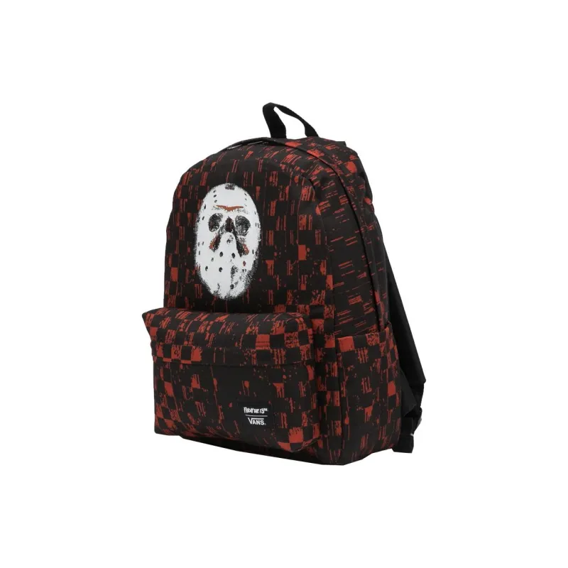 Vans Old Skool Polyester Backpack Regular Unisex Black & Red-4