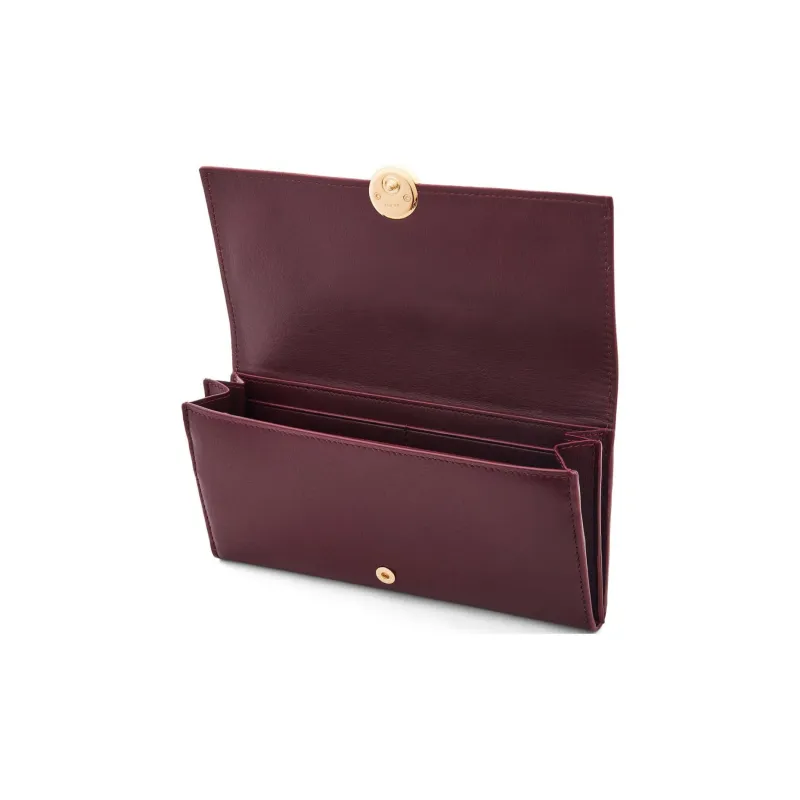 LOEWE Shiny Nappa Calfskin Wallet Women's Burgundy-2