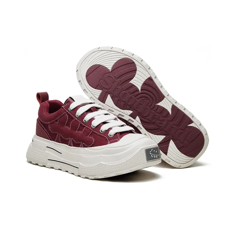 SHOOT BRAND Balance Low Top Canvas Shoes Unisex Red-1