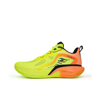Miob&cyio Cushioning Rebound Lightweight Anti-slip Low-Top Running Shoes Unisex Neon Green