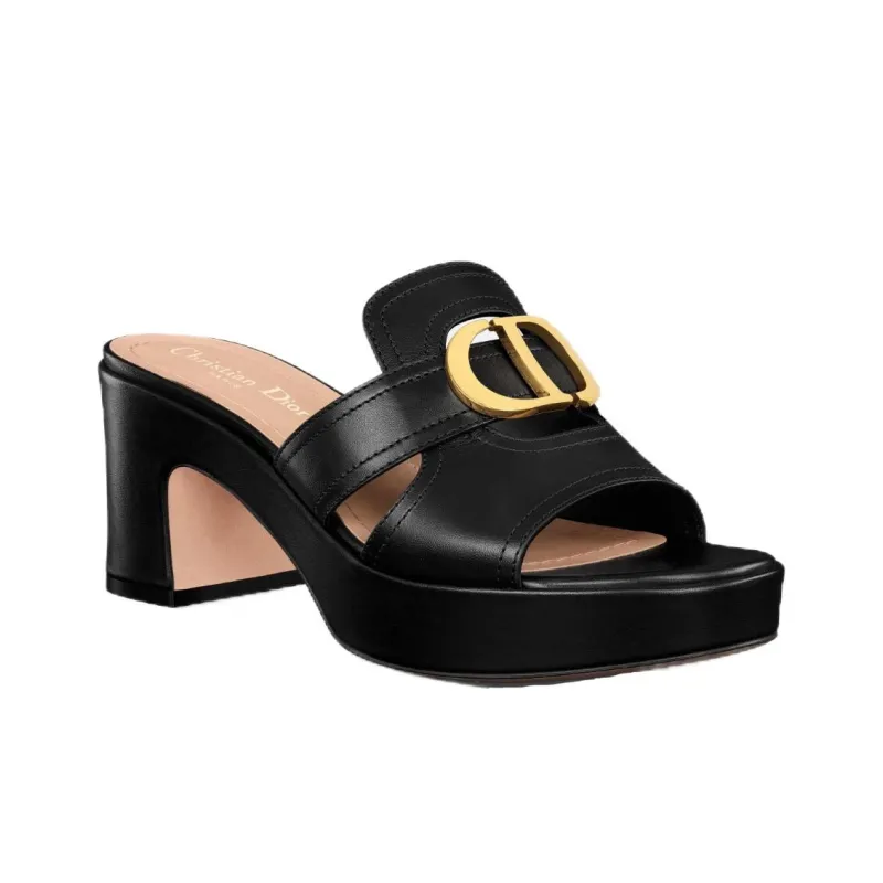 DIOR 30 Montaigne Slide Slippers Women's Black-3