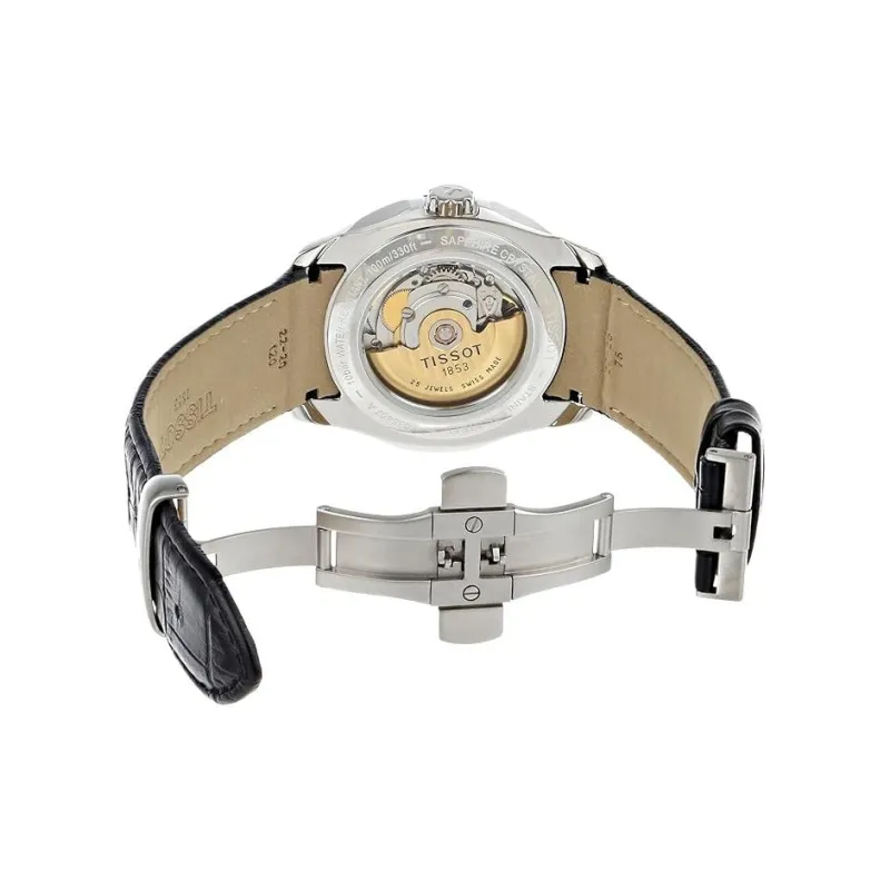 TISSOT Kutu Collection Automatic Mechanical Movement Men's Watches Watch 39mm Black Dial Leather Strap-1