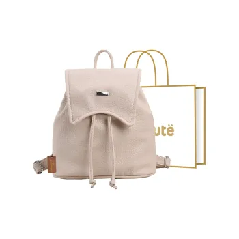 SUPERCUTE PU Backpack Regular Women's Ecru/Silver/Black/Pink