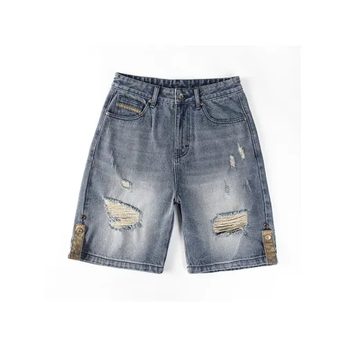 Tonlion Denim Shorts Men Light Blue