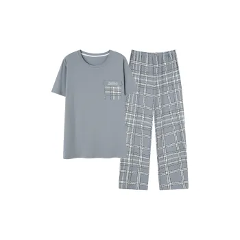Follow The United States Pajama Set Men's Gray