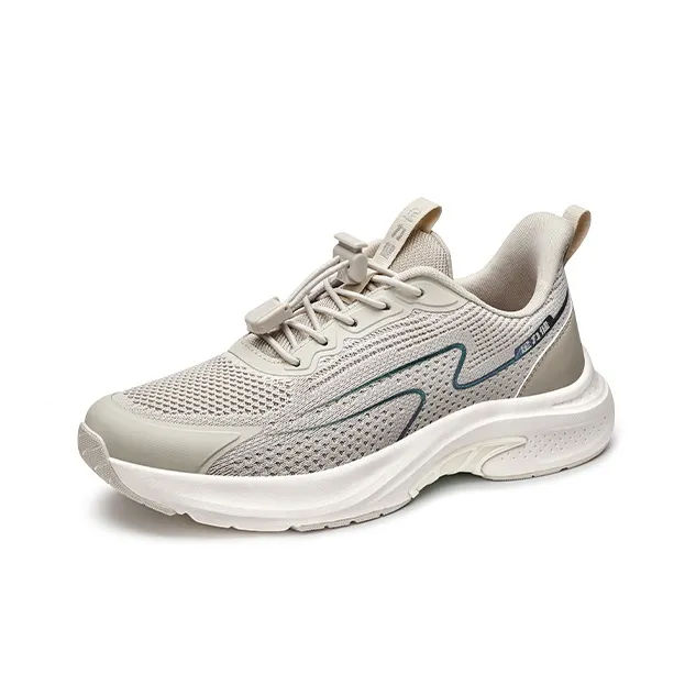 ZULIZ Breathable, Lightweight Cushioning Low Top Casual Shoes Men's Beige Brown-2