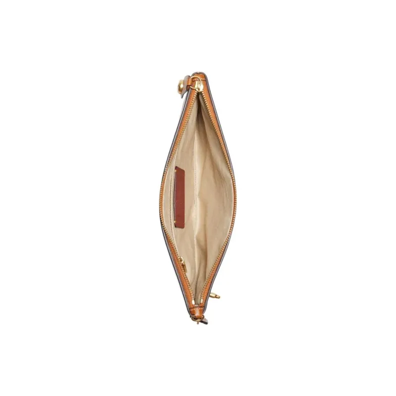 COACH Tom Wesselmann Collaboration Wristlet Leather Clutch Large Size Unisex Brown-1