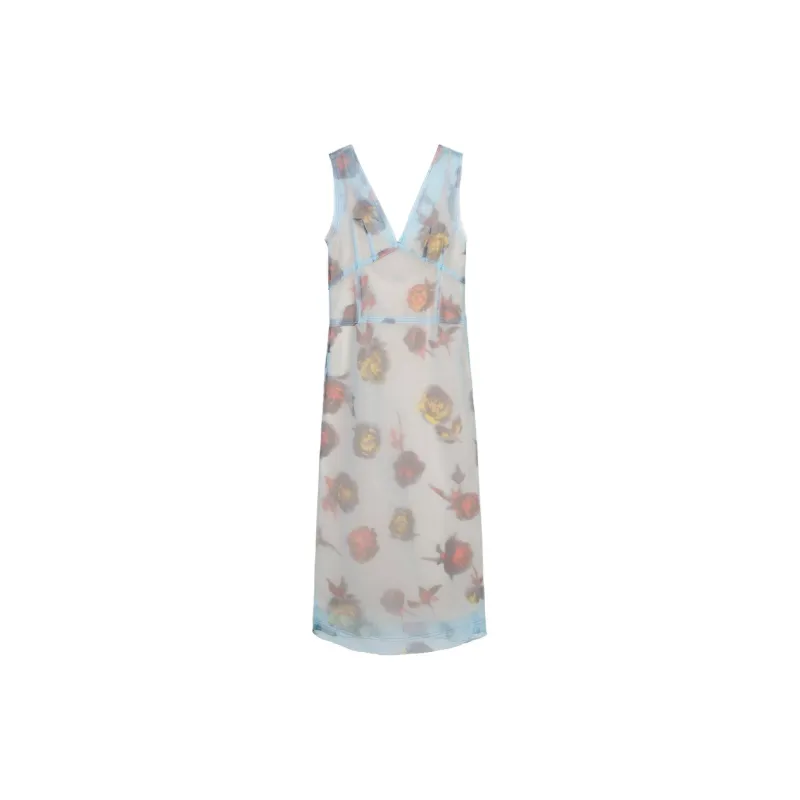 ZARA Sleeveless Dress Women's Aqua Blue-1