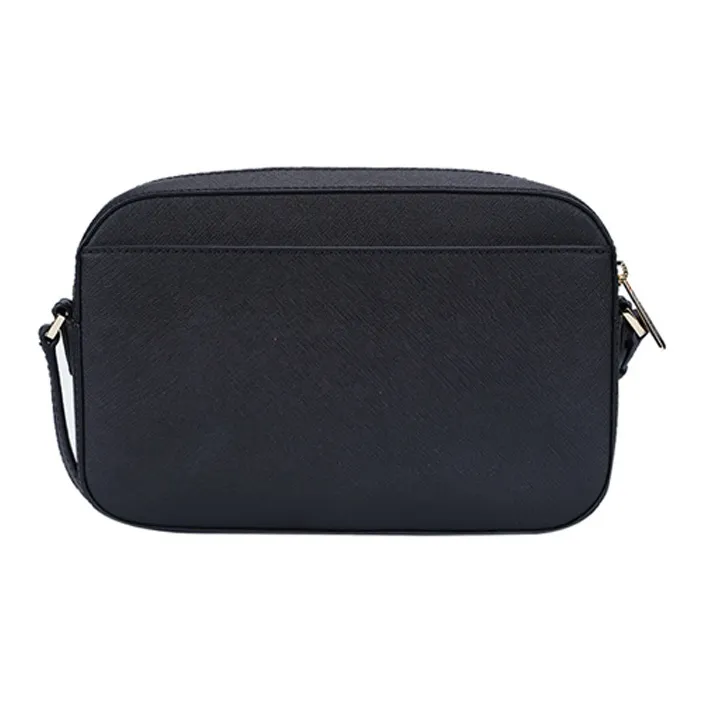 Michael Kors Jet Set Large Zip Chain Crossbody Bag Shoulder Black Leather Gold-3