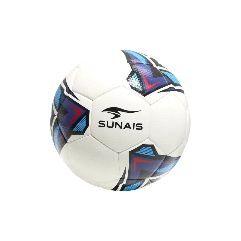 SUNAIS Size 5 Soccer PVC Hand Stitched Soccer Ball Unisex White Blue-0