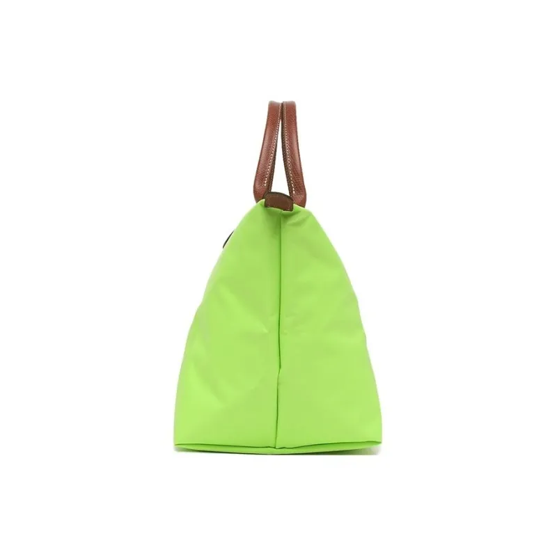 LONGCHAMP Le Pliage Cow Leather Canvas Polyamide Canvas Bag Dumpling Bag Handbags Medium Size Women's Green-5