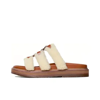 CELINE Slip Resistant Slide Slippers Women's Tan