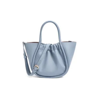 BELLE Cow Leather Tote Bag Shopping Bag Handbag Medium Size Women's Blue