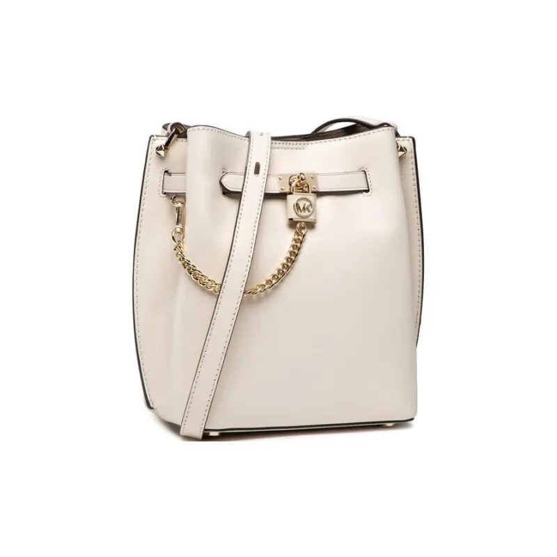 MICHAEL KORS Hamilton Legacy Cow Leather Bucket Bag Handbag Shoulder Bag Crossbody Bag Medium Size Women's Milk White-3