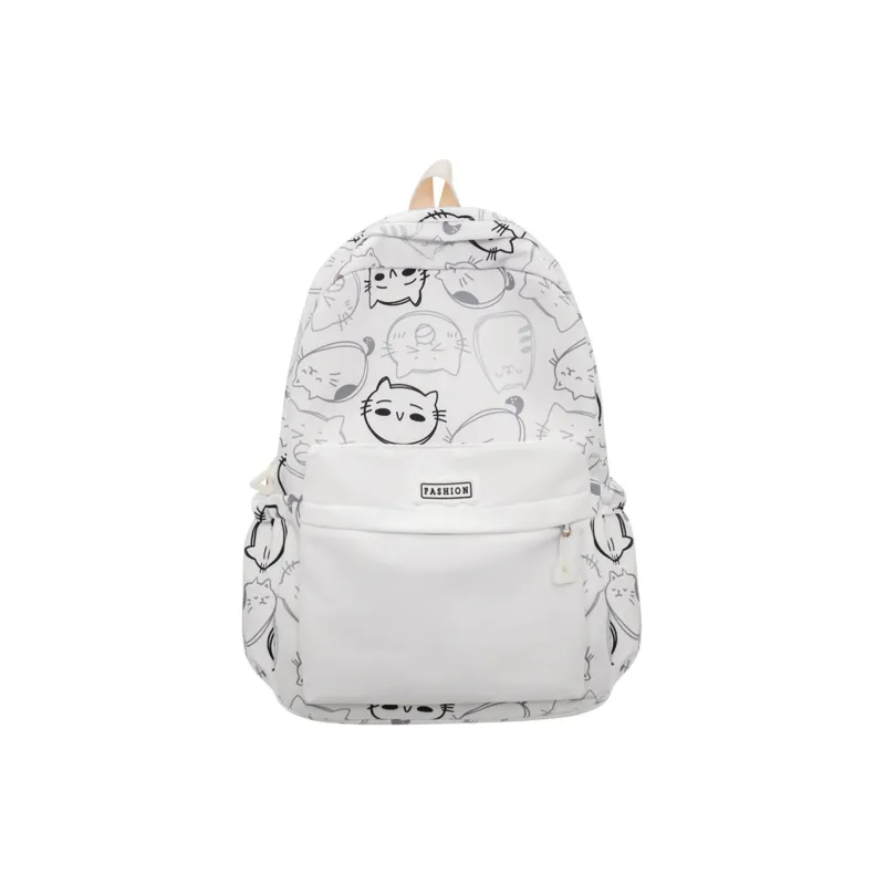 UNITE STAR Nylon Commute Large Capacity Travel Student Laptop Bag Backpack Women's Black White Orange/Black Orange-2