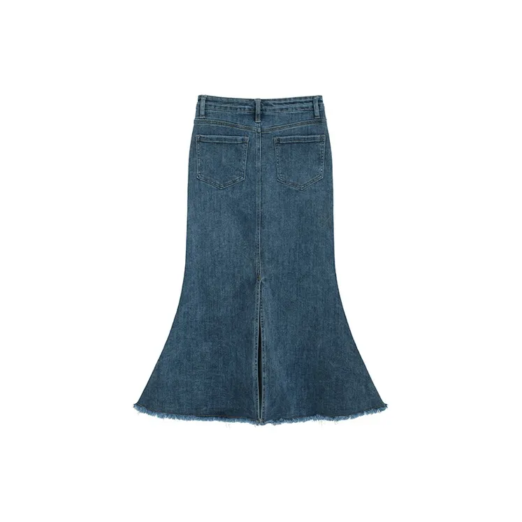 ETSE Denim Long Skirts Women's Blue-1