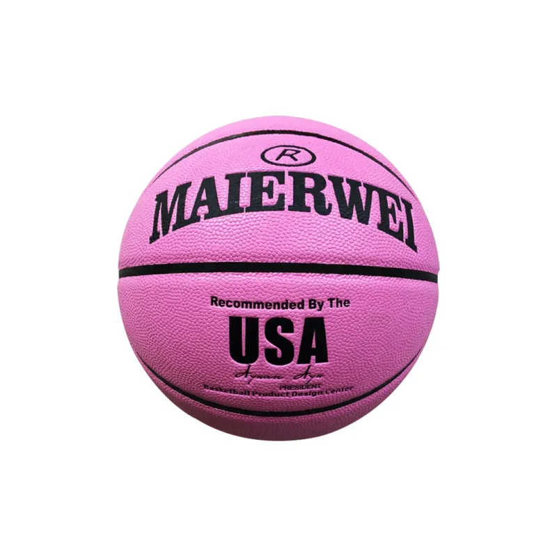 Melway Microfiber Leather Basketball Pink Size 5 Training Kids'-1