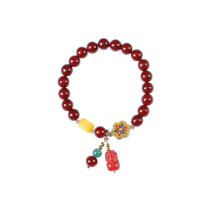 Ryukyu Reconstructed Cinnabar Bracelets Unisex-2