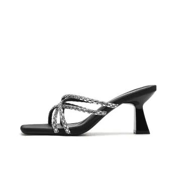 Zubumei Slide Slippers 5cm Women's Black