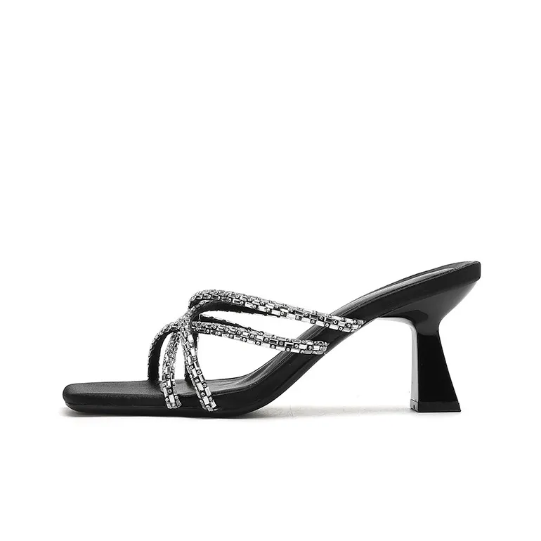 Zubumei Slide Slippers 5cm Women's Black-0