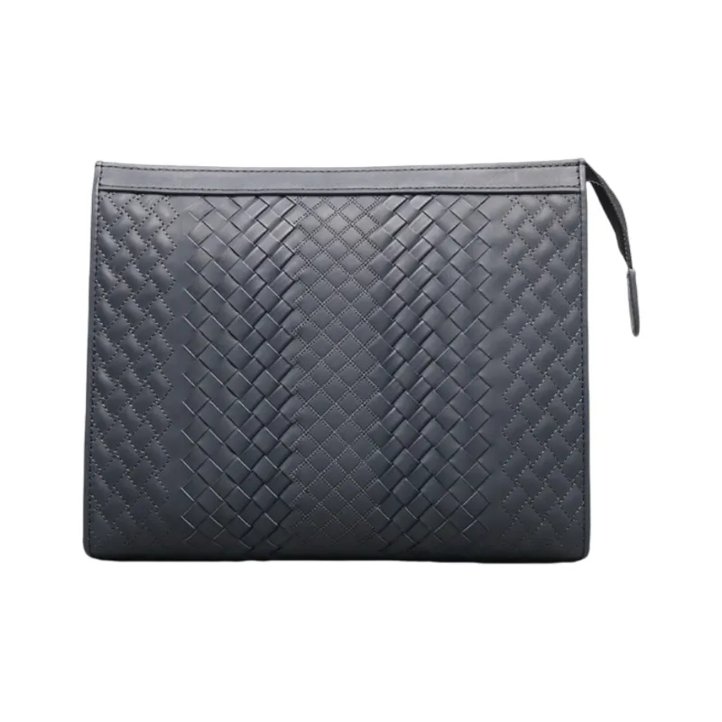 CMLZIUA Top Grain Cow Leather Clutch Regular Unisex Blue-2