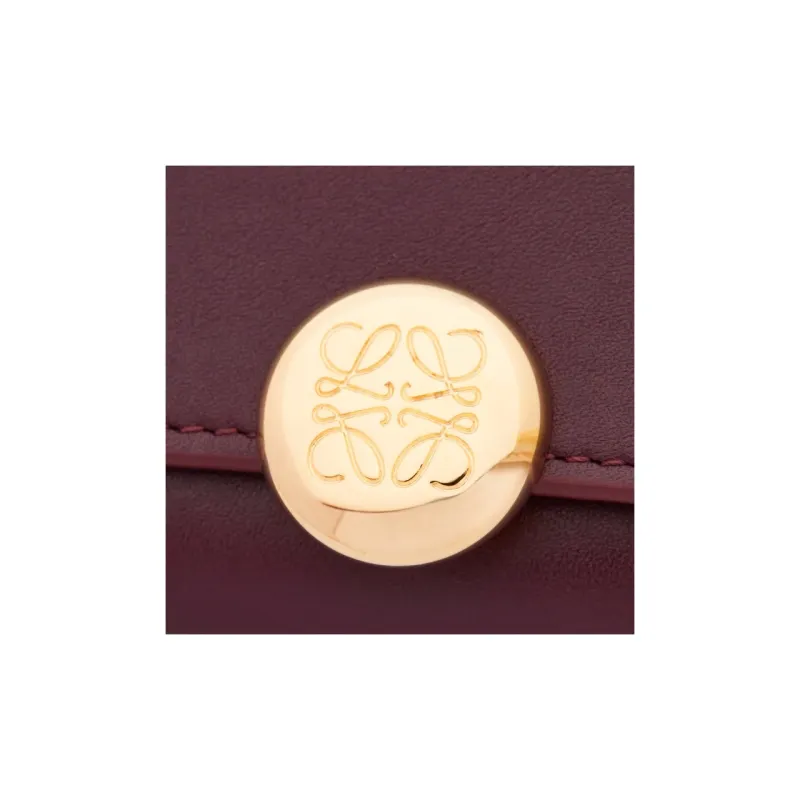 LOEWE Shiny Nappa Calfskin Wallet Women's Burgundy-4