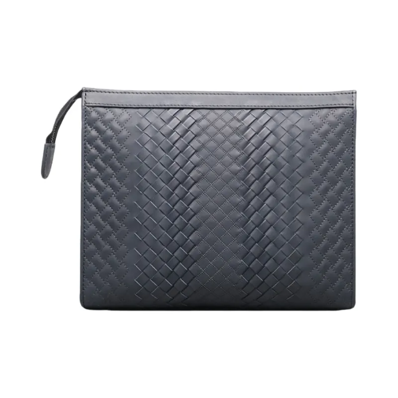 CMLZIUA Top Grain Cow Leather Clutch Regular Unisex Blue-1