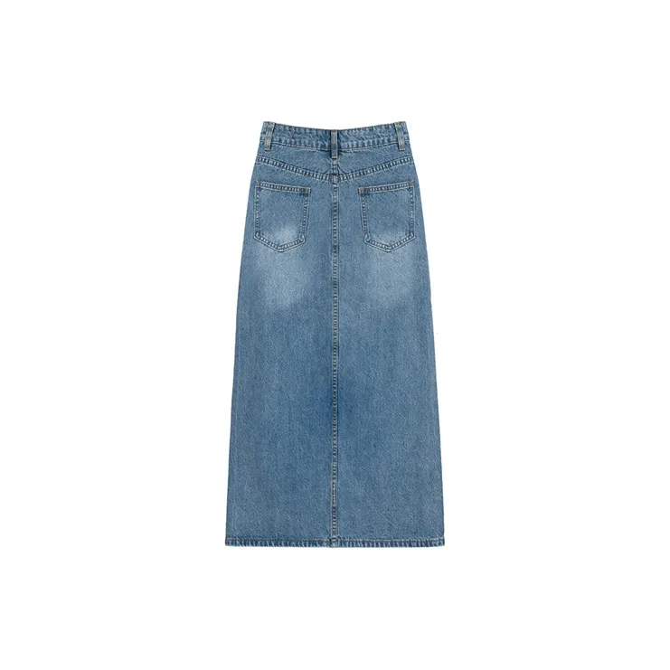 ETSE Denim Long Skirts Women's Blue-1