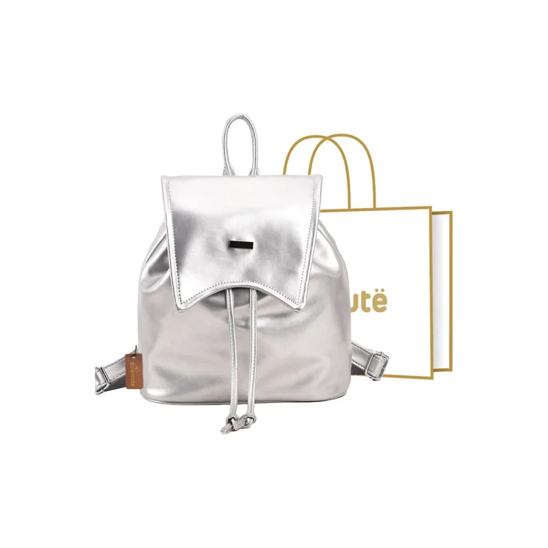SUPERCUTE PU Backpack Regular Women's Ecru/Silver/Black/Pink-6