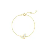 18K Gold Sweetheart Bracelet (White Mother of Pearl)