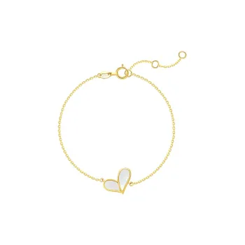 FANCI 18K Gold Inlay White Mother Of Pearl Red Agate Bracelets Women's Gold