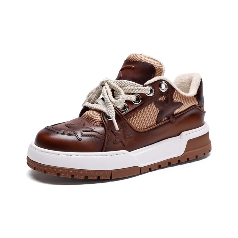 Satchi Skateboard Shoes Men Low Top Brown-1