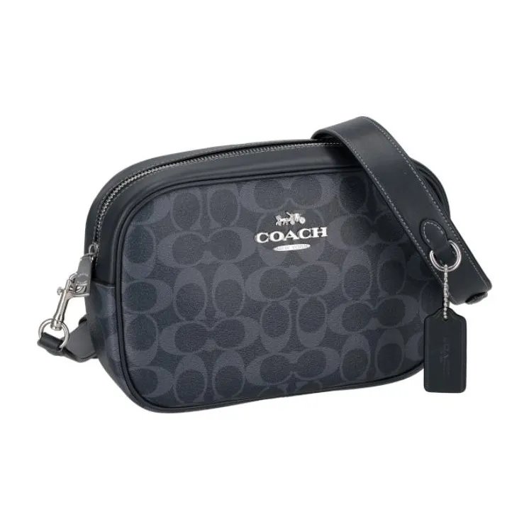 COACH Jamie Canvas With Leather Camera Bag Shoulder Bag Crossbody Bag Medium Size Women's Denim & Midnight Marine Blue-3