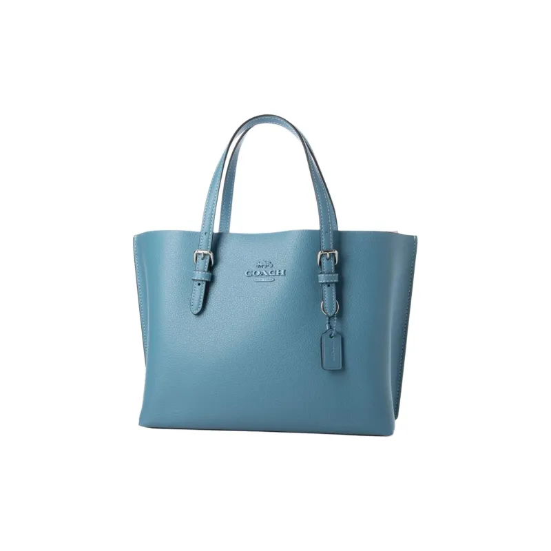 COACH Mollie Split Cow Leather Tote Bag Shopping Bag Shoulder Bag Crossbody Bag Handbag 25 Women's Pacific Blue-3